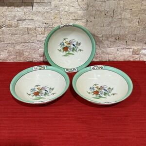 Vintage Noritake N877 (Green) bread and butter plates 3 Plates Beautiful